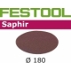Disques abrasifs Festool STF D180/0 SA grain 24 par 25